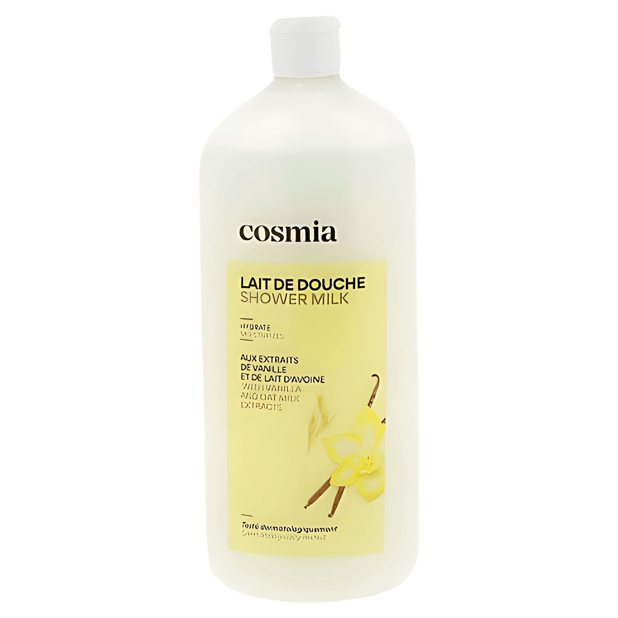 Gel de dus Cosmia, cu extract de vanilie si lapte de ovaz, 750 ml