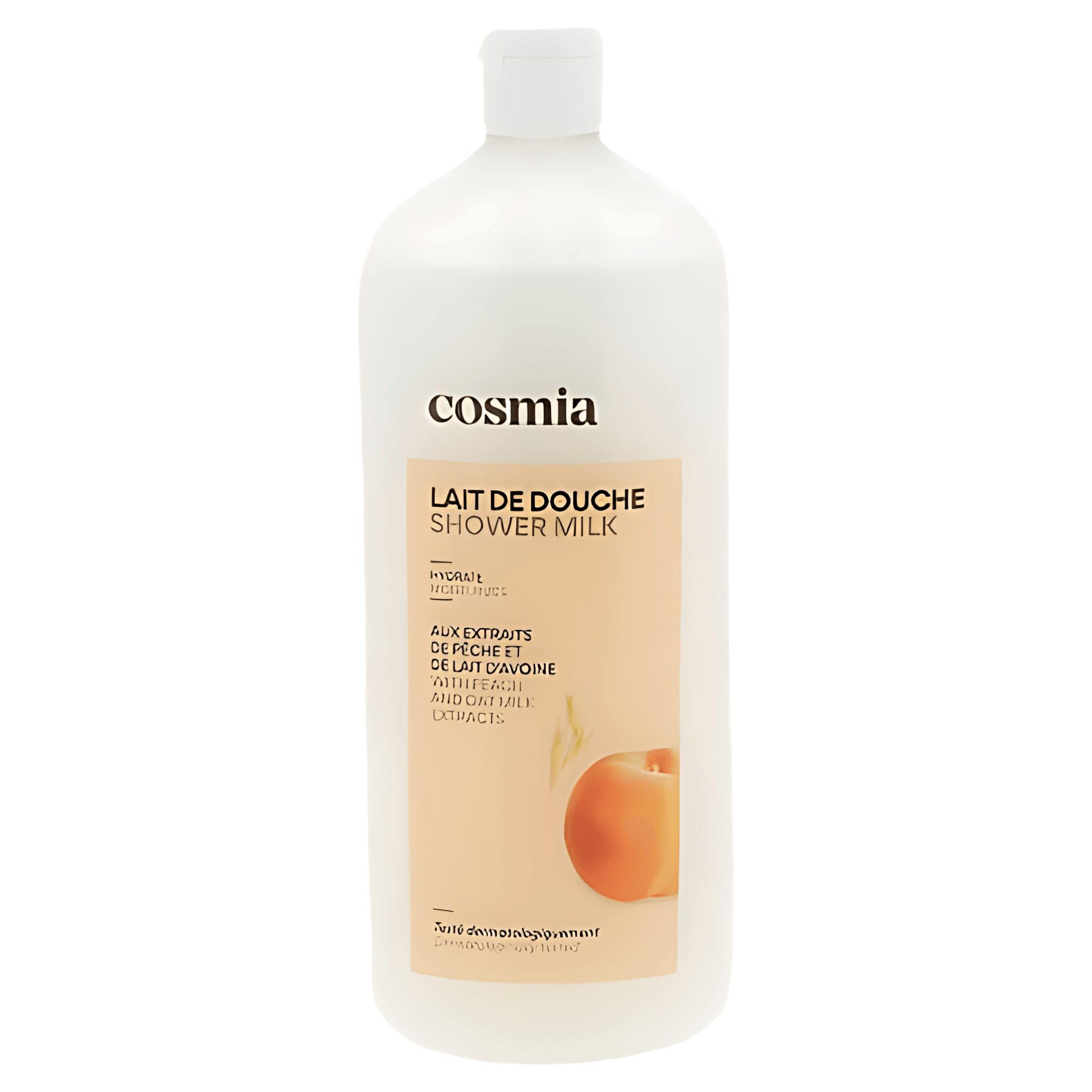 Gel de dus Cosmia, cu extract de piersica si lapte de ovaz, 750 ml