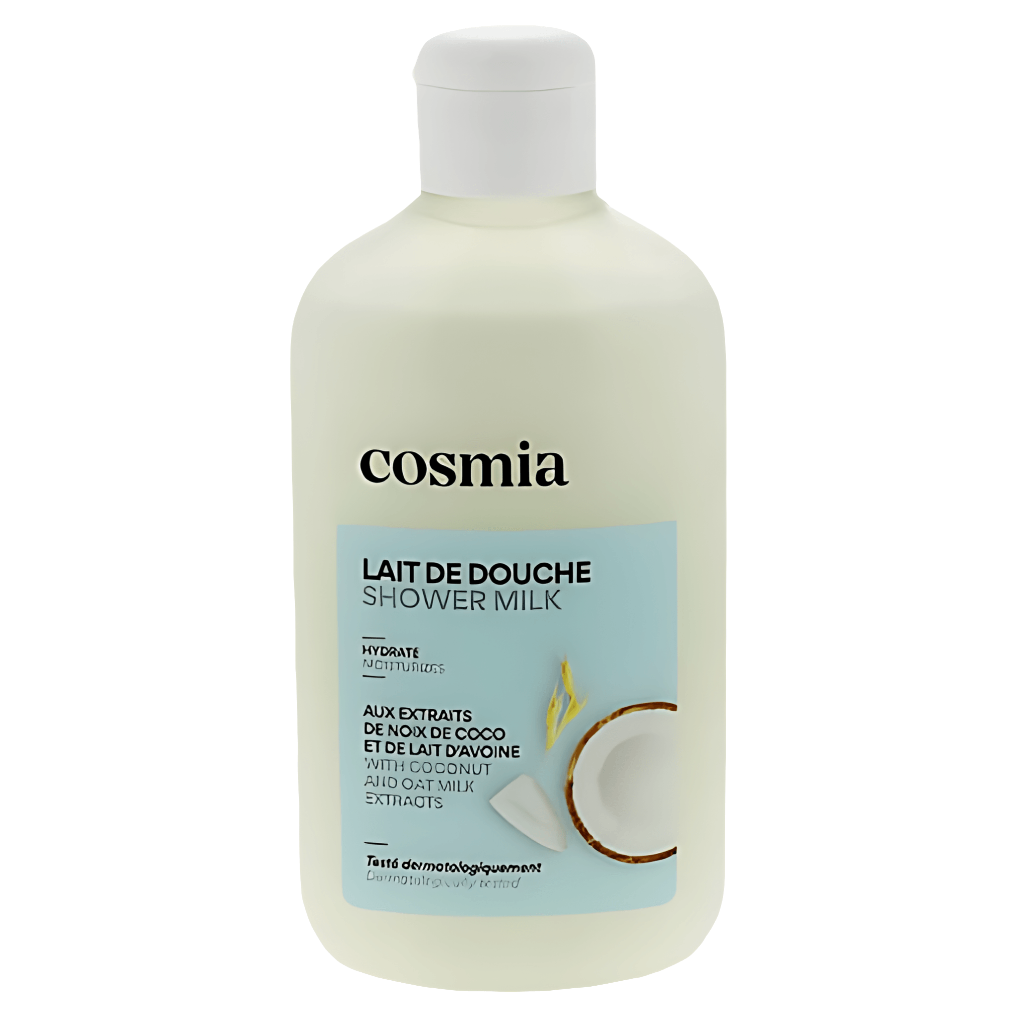 Gel de dus Cosmia, cu extract de nuca de cocos si lapte de ovaz, 250 ml