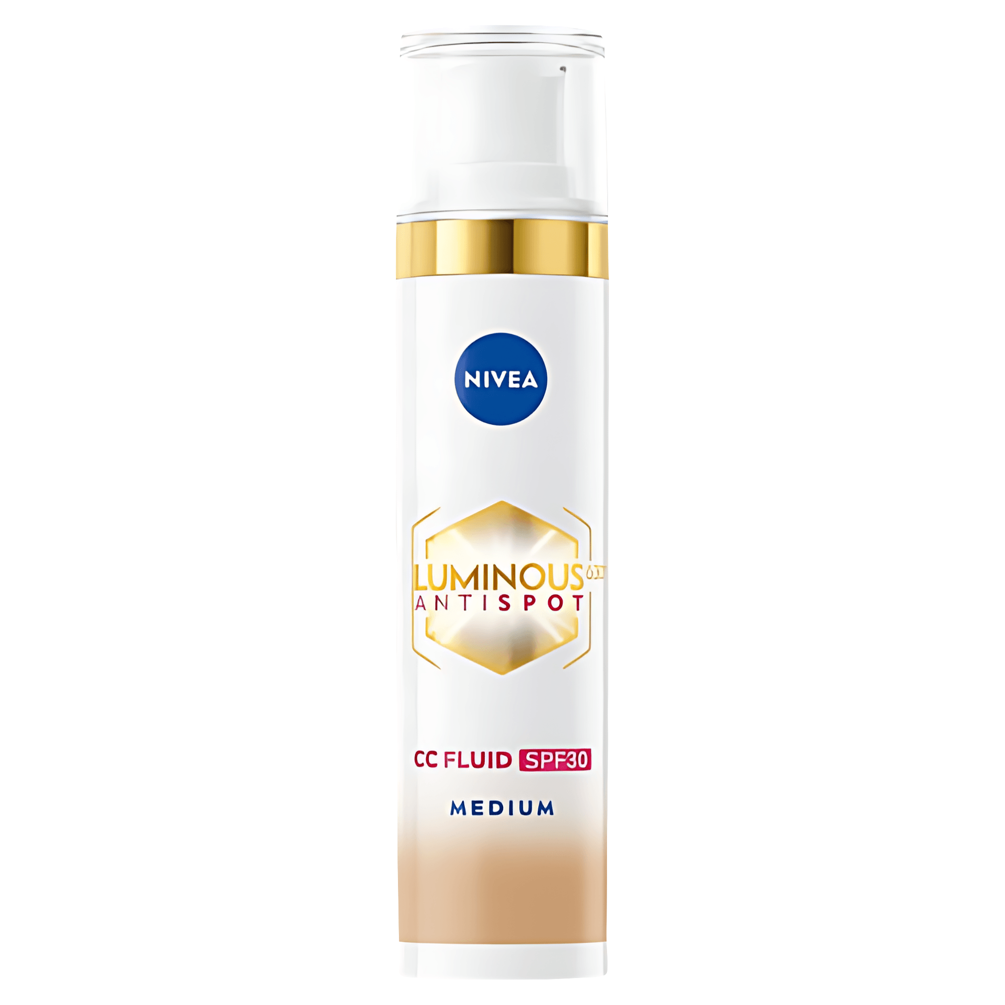 Crema fluid de zi Nivea Luminous Antispot CC SPF 30 Medium, 30 ml