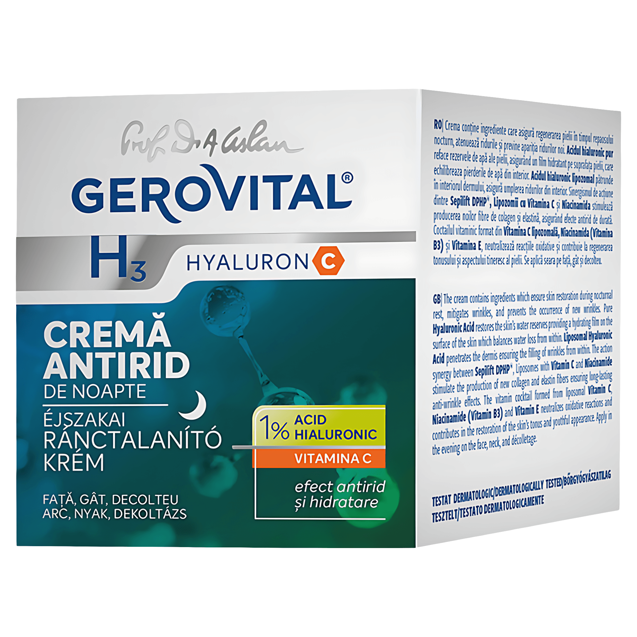 Crema antirid de noapte Gerovital H3 Hyaluron C