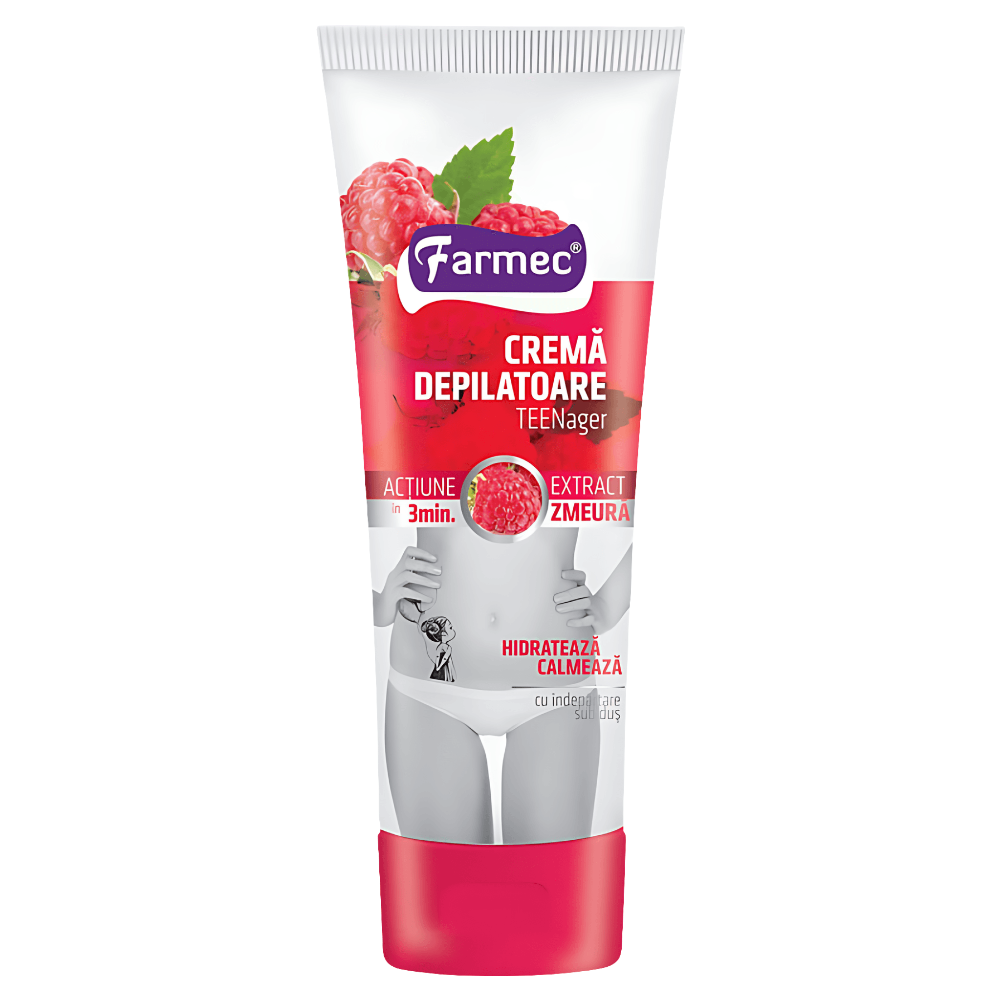 Crema depilatoare Farmec Teenager cu extract de zmeura, 150 ml