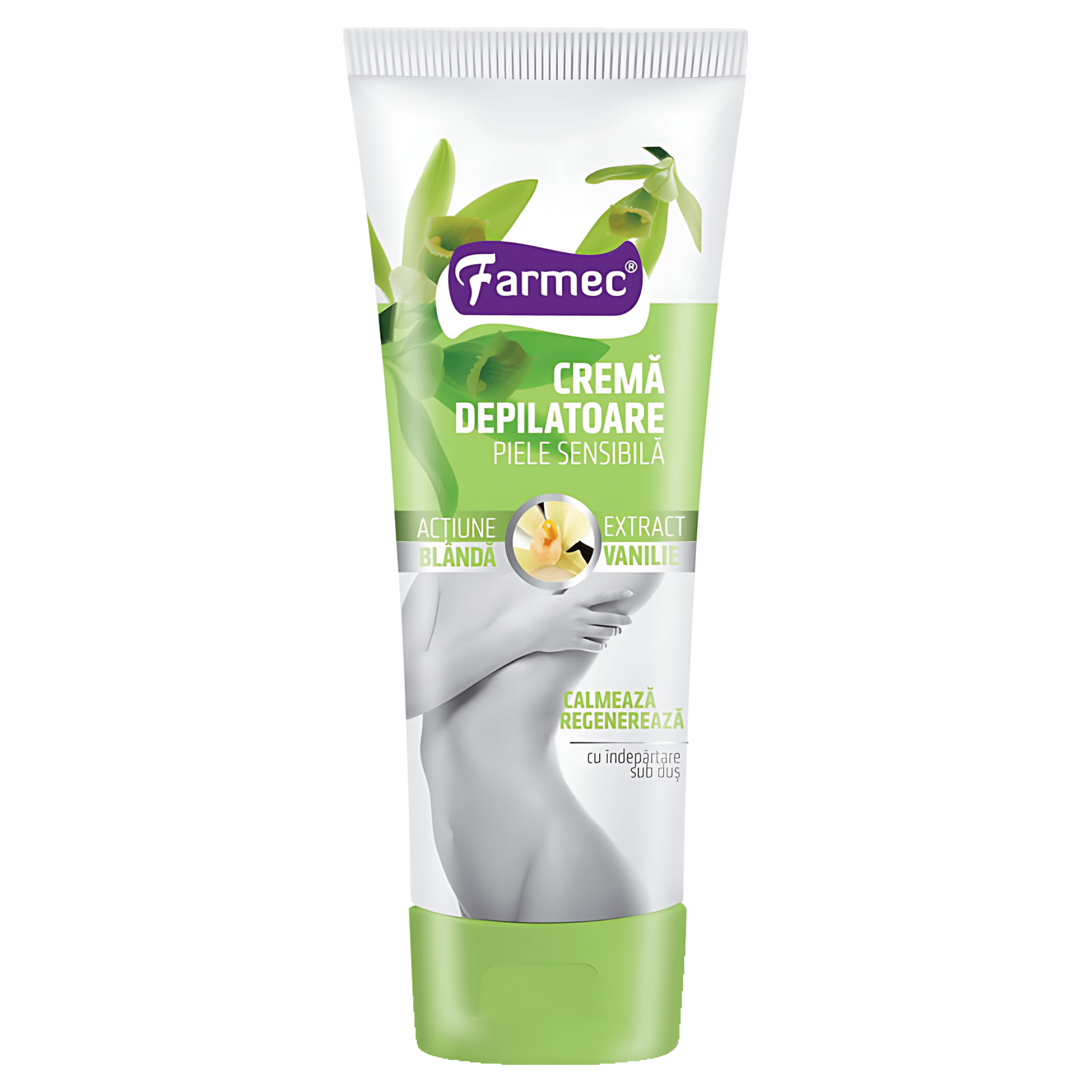 Crema depilatoare Farmec pentru piele sensibila, cu extract de vanilie, 150 ml