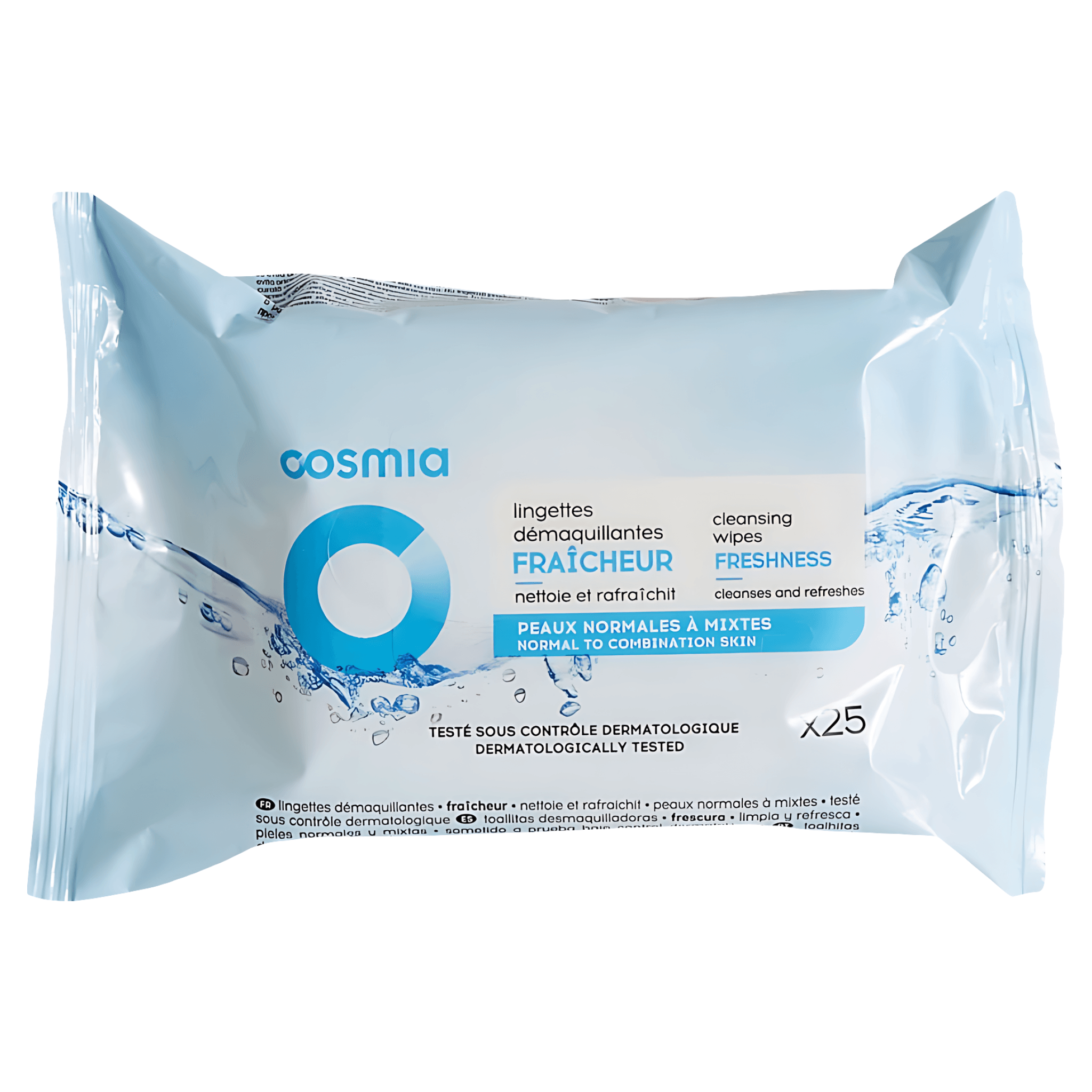 Servetele demachiante Cosmia Freshness ten normal si mixt, 25 bucati