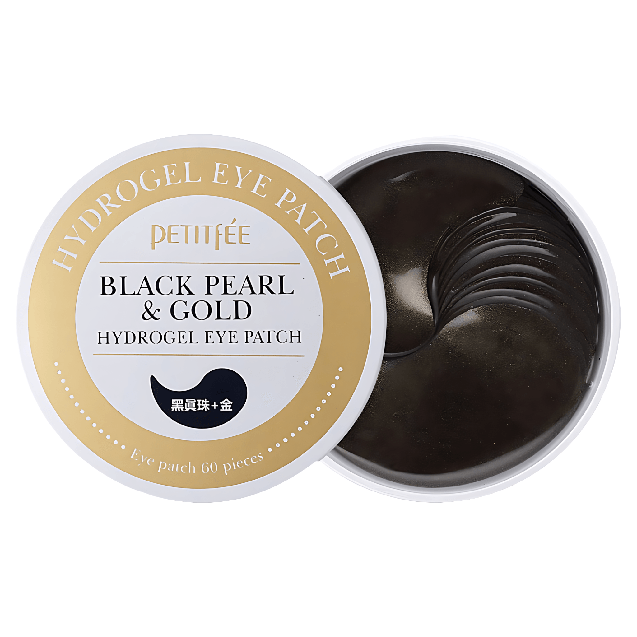 Plasturi de hidrogel Petitfee, cu perle negre si aur, 60 bucati