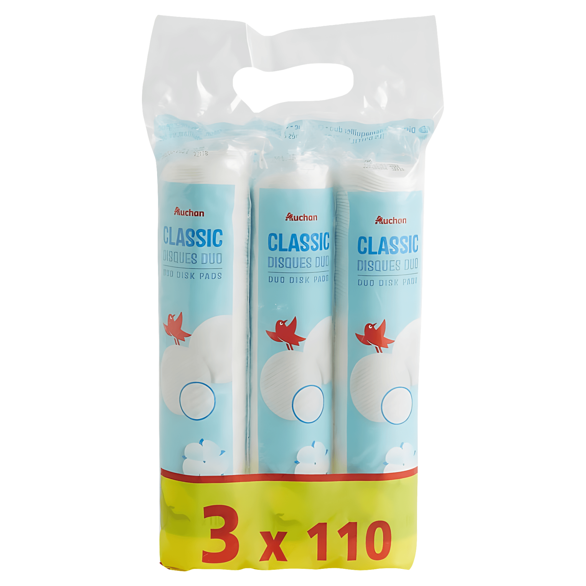 Pachet dischete demachiante Auchan, 3 x 110 bucati