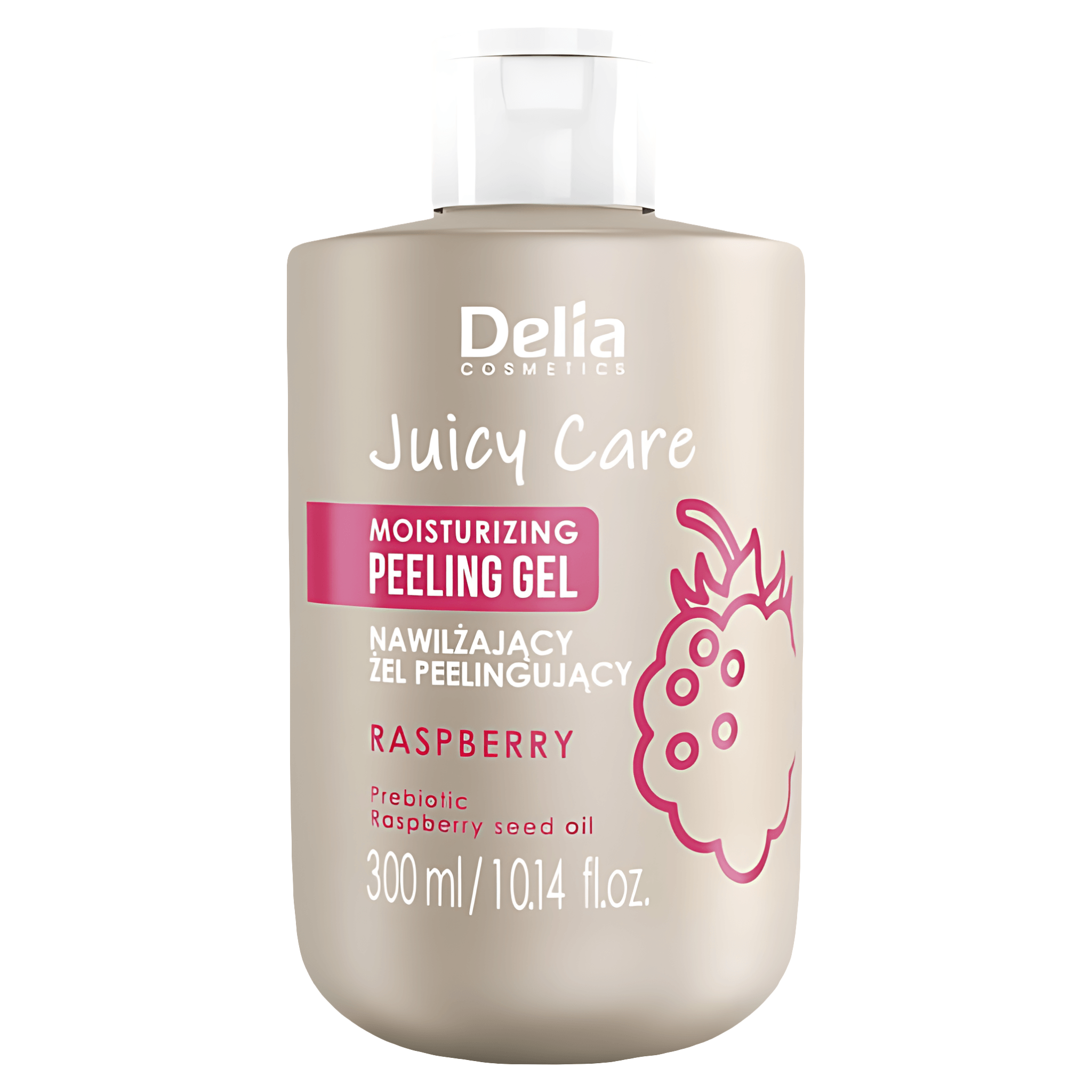 Gel hidratant pentru peeling cu aroma de zmeura Delia Cosmetics Juicy Care, 300 ml