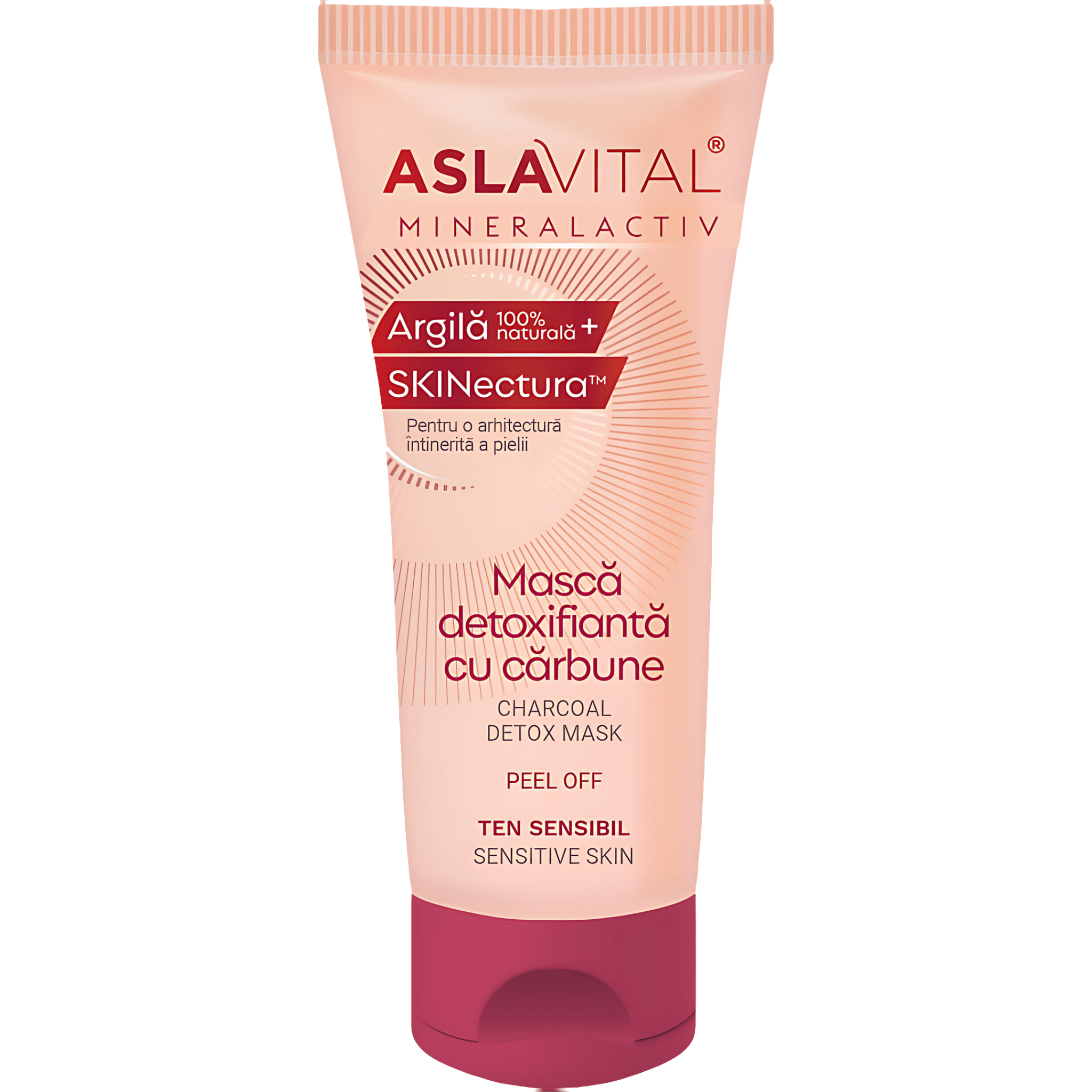 Masca detoxifianta cu carbune pentru ten sensibil Aslavital Mineralactiv, 100 ml