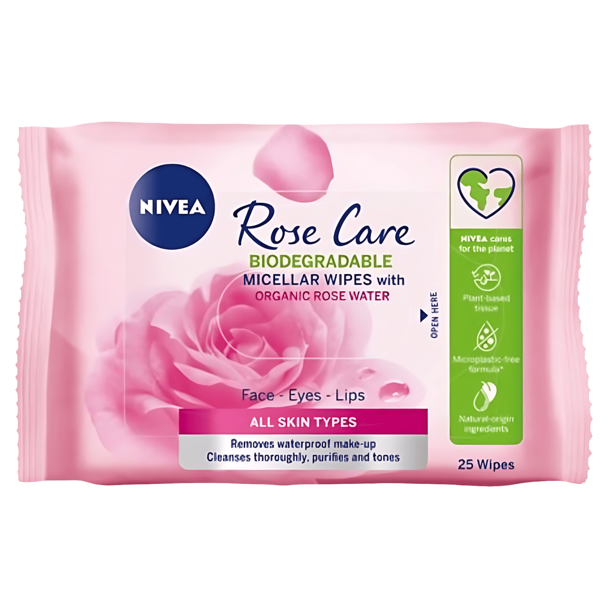 Servetele micelare Nivea cu apa de trandafiri, 25 bucati