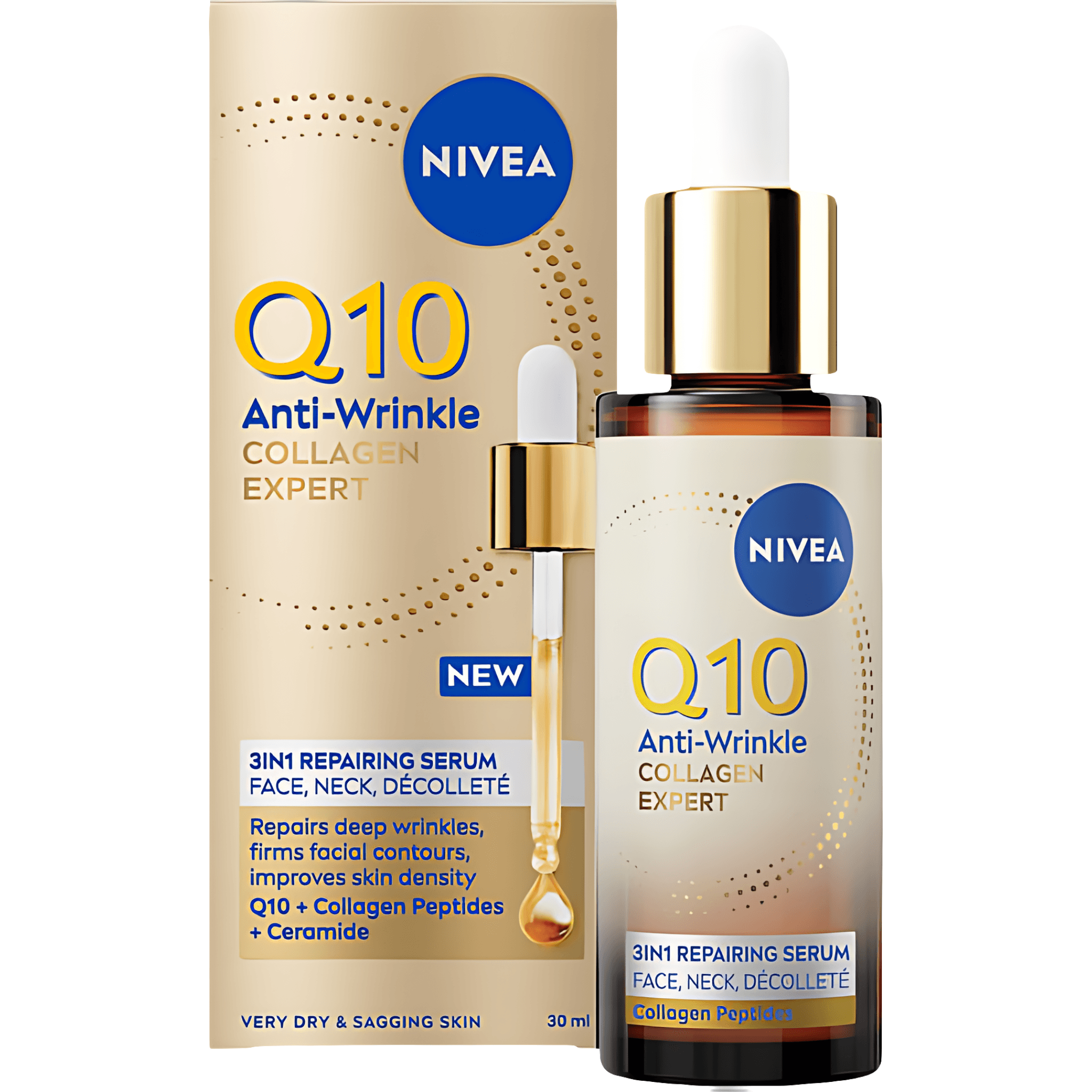 Serum anti-rid Nivea Q10 Collagen Expert 3 in 1, 30 ml