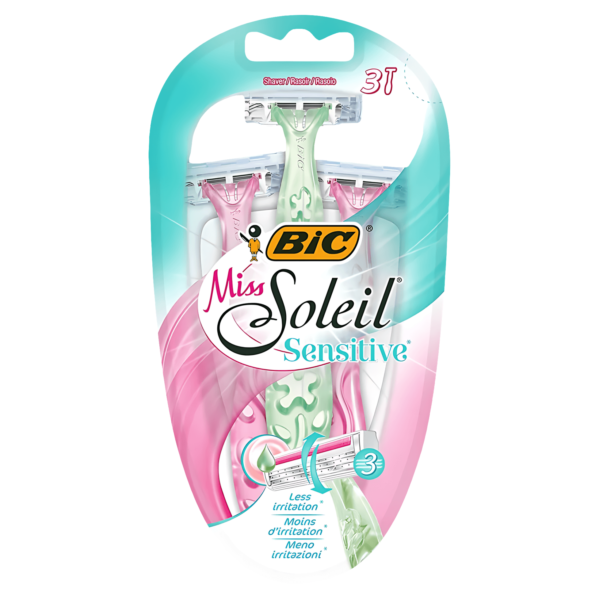 Aparat de ras dispozabil pentru femei BIC Miss Soleil Sensitive cu 3 lame, set 3 bucati