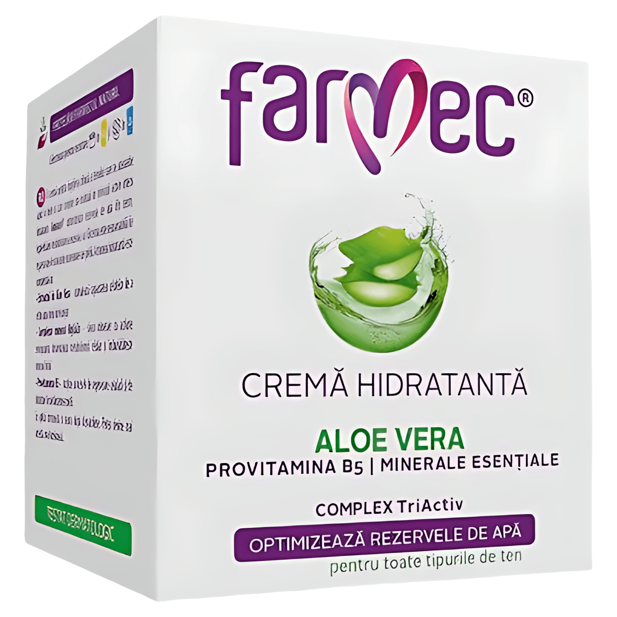 Crema hidratanta Farmec cu Aloe Vera, pentru ten, 50 ml
