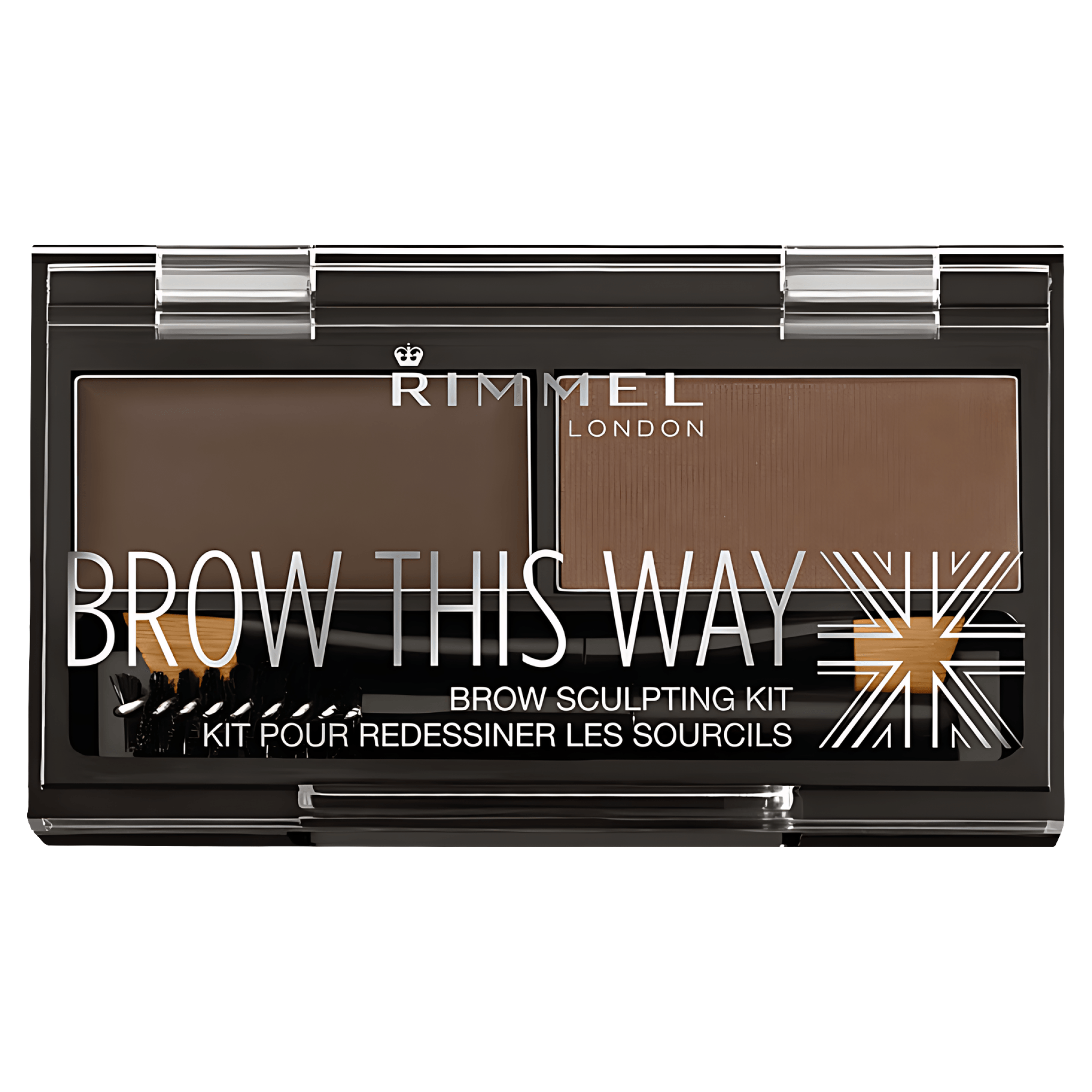Kit pentru conturarea sprancenelor Rimmel Brow This Way, 003 Dark Brown, 1.4 g