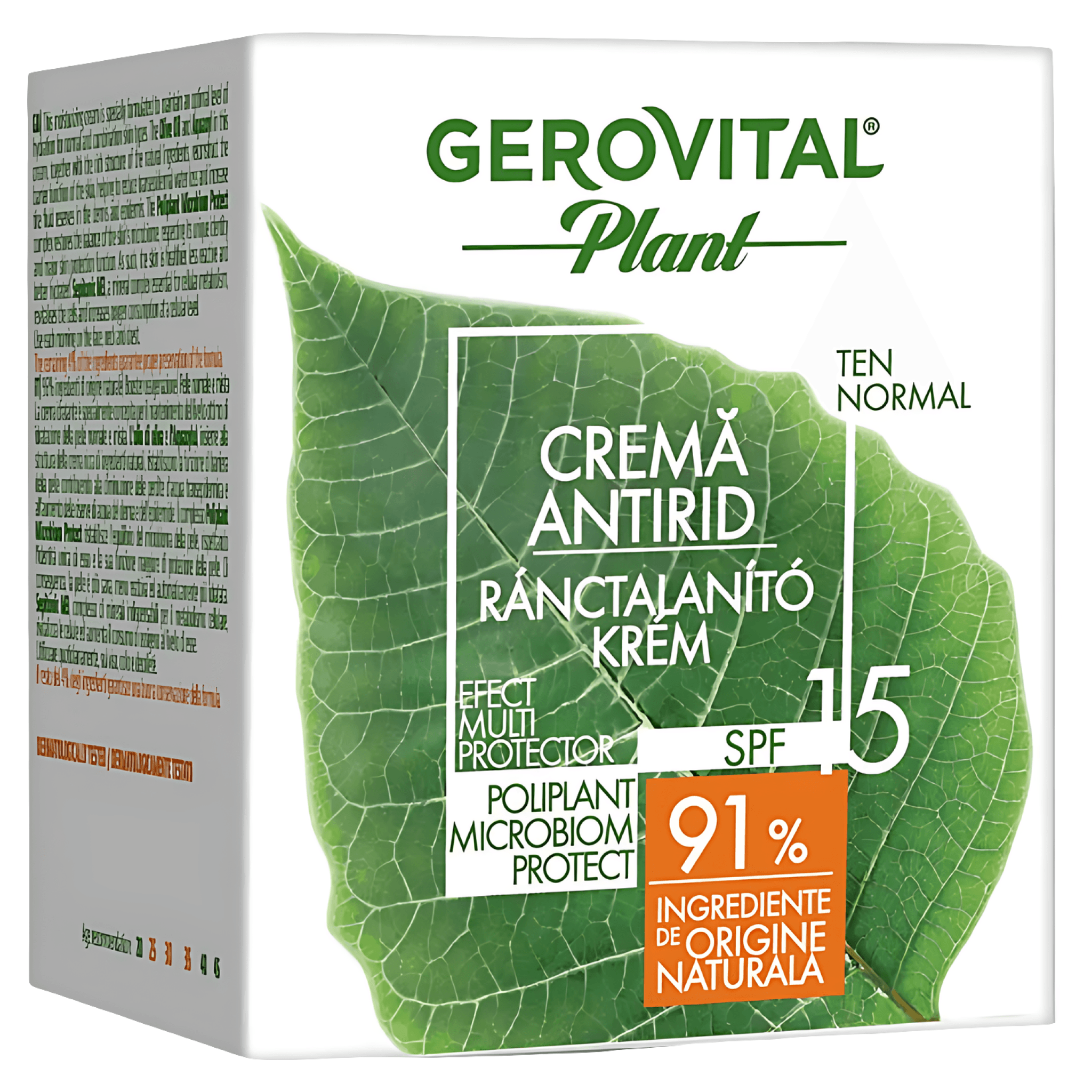 Crema antirid Gerovital Plant, SPF 15, 50ml