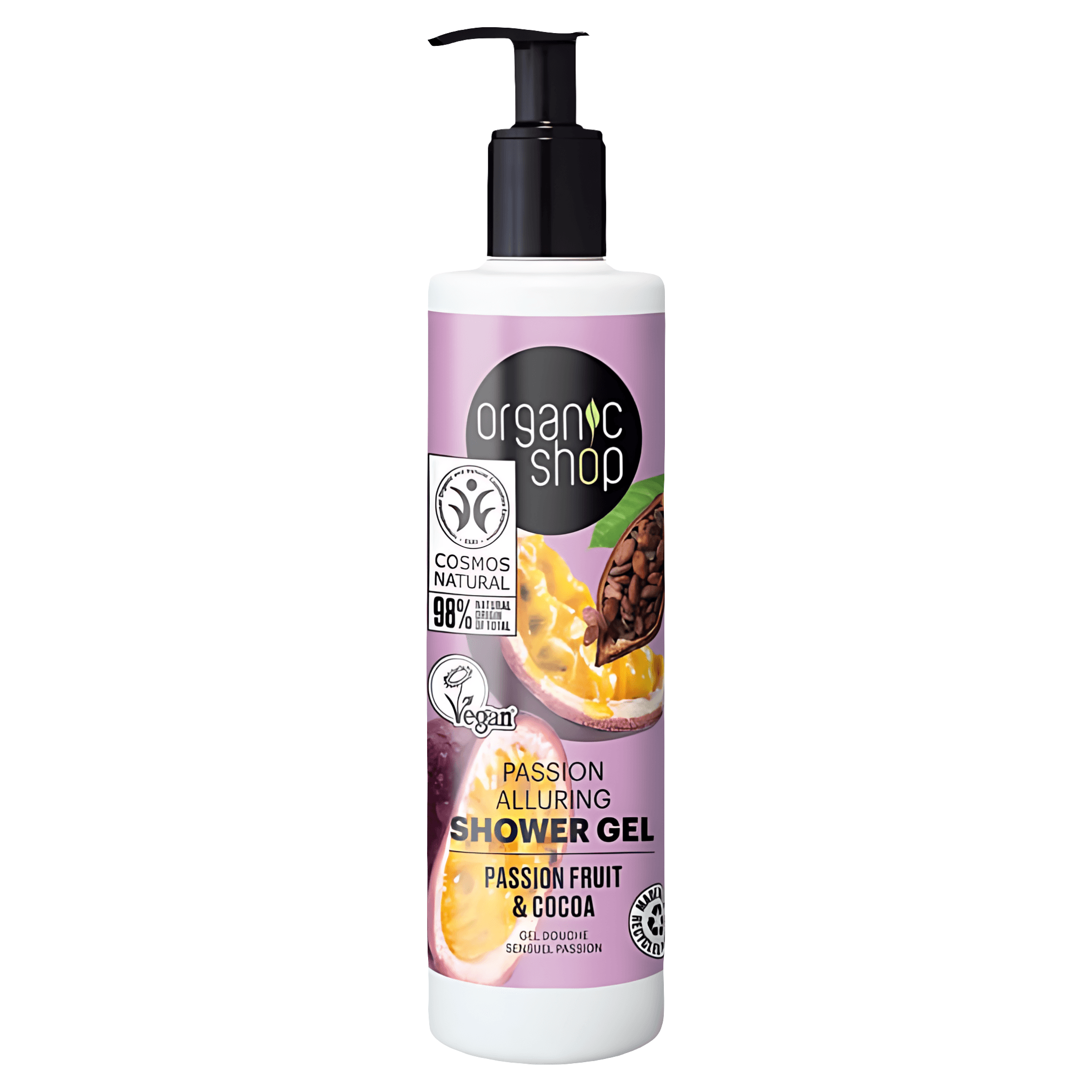 Gel de dus Organic Shop Passion Fruit & Cocoa, 280 ml