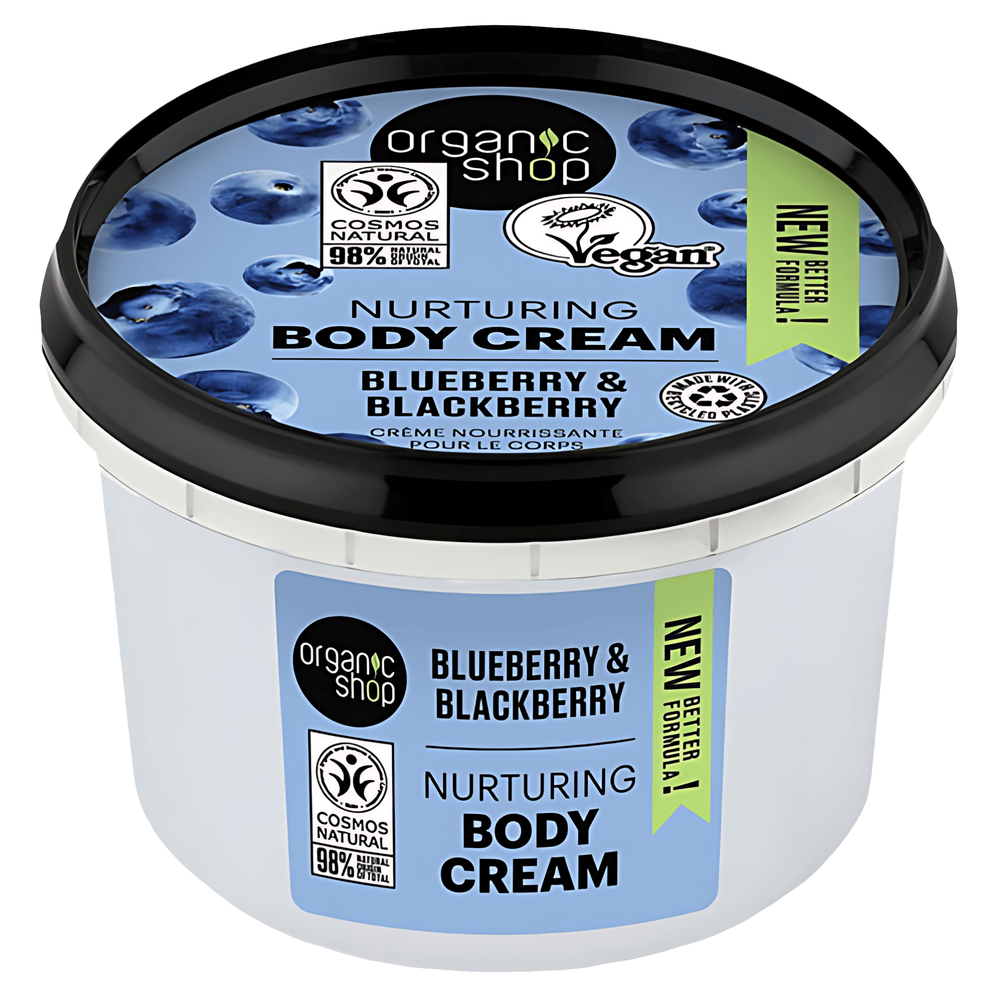 Crema de corp cu afine si mure Organic Shop, 250 ml