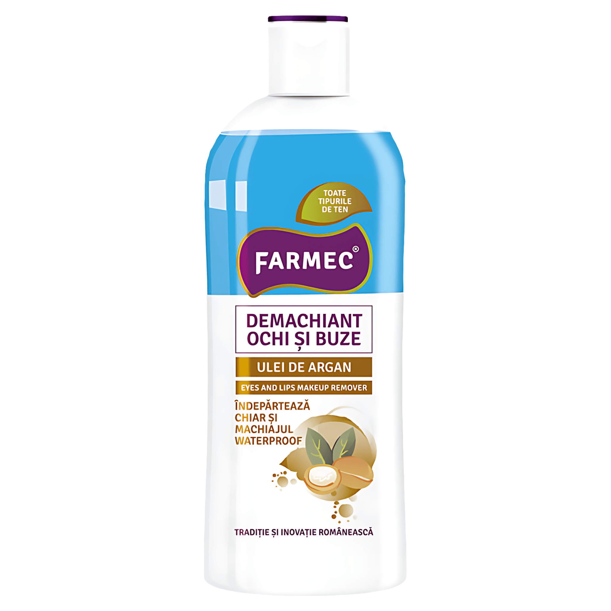 Demachiant pentru ochi si buze cu ulei de argan, toate tipurile de ten 150 ml