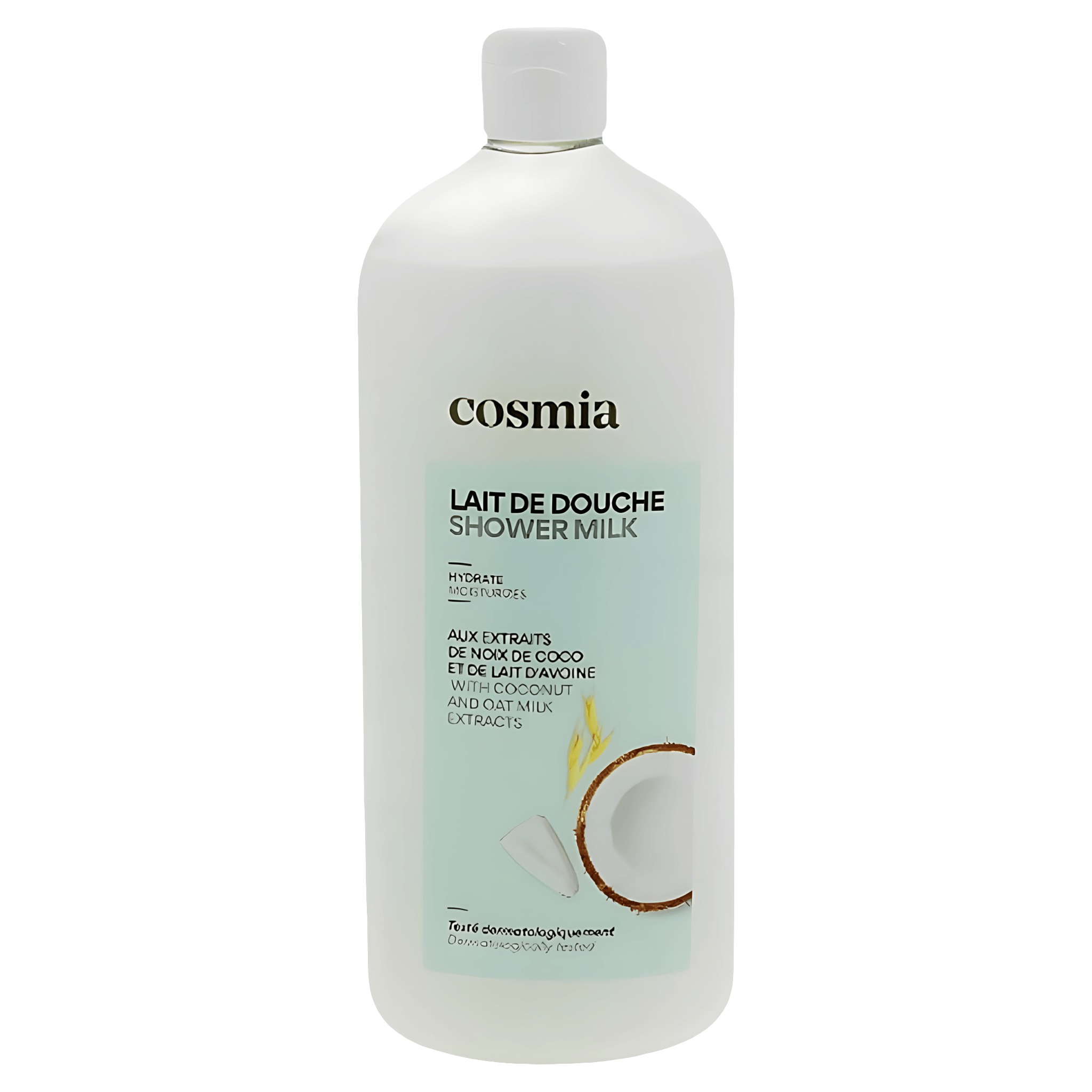 Gel de dus Cosmia, cu extract de nuca de cocos si lapte de ovaz, 750 ml