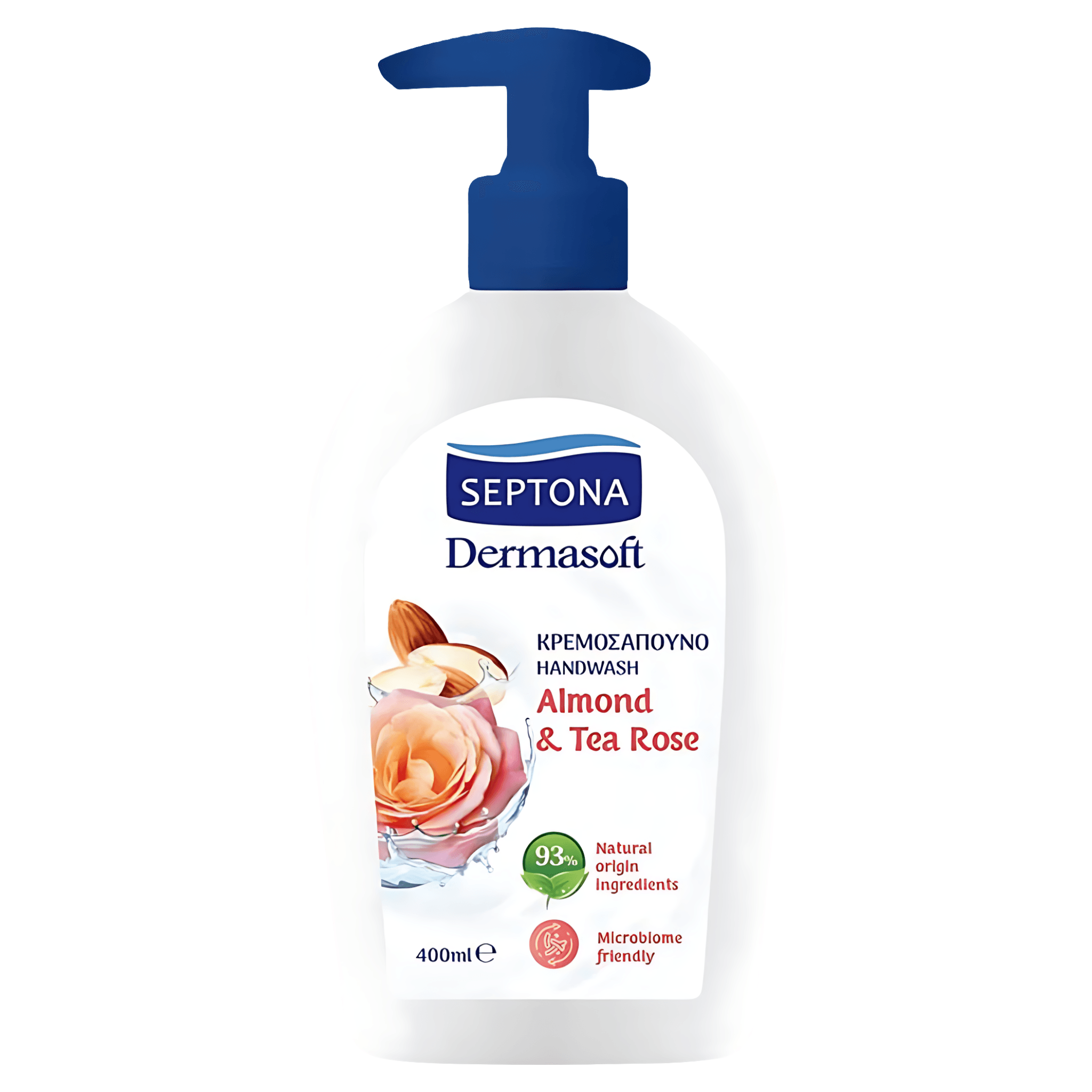Sapun lichid Septona Dermasoft, aroma de migdale si trandafir, 400 ml