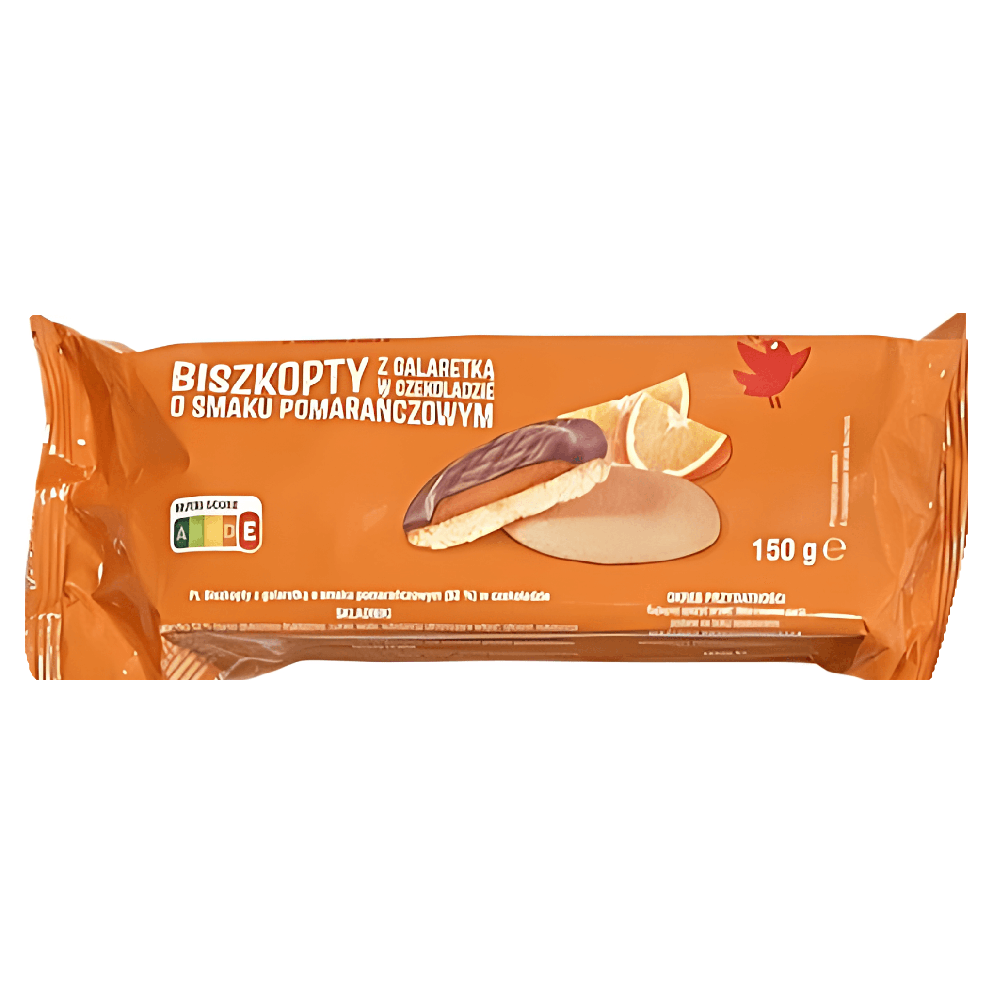 Biscuiti cu ciocolata si jeleu cu aroma de portocale Auchan, 150 g