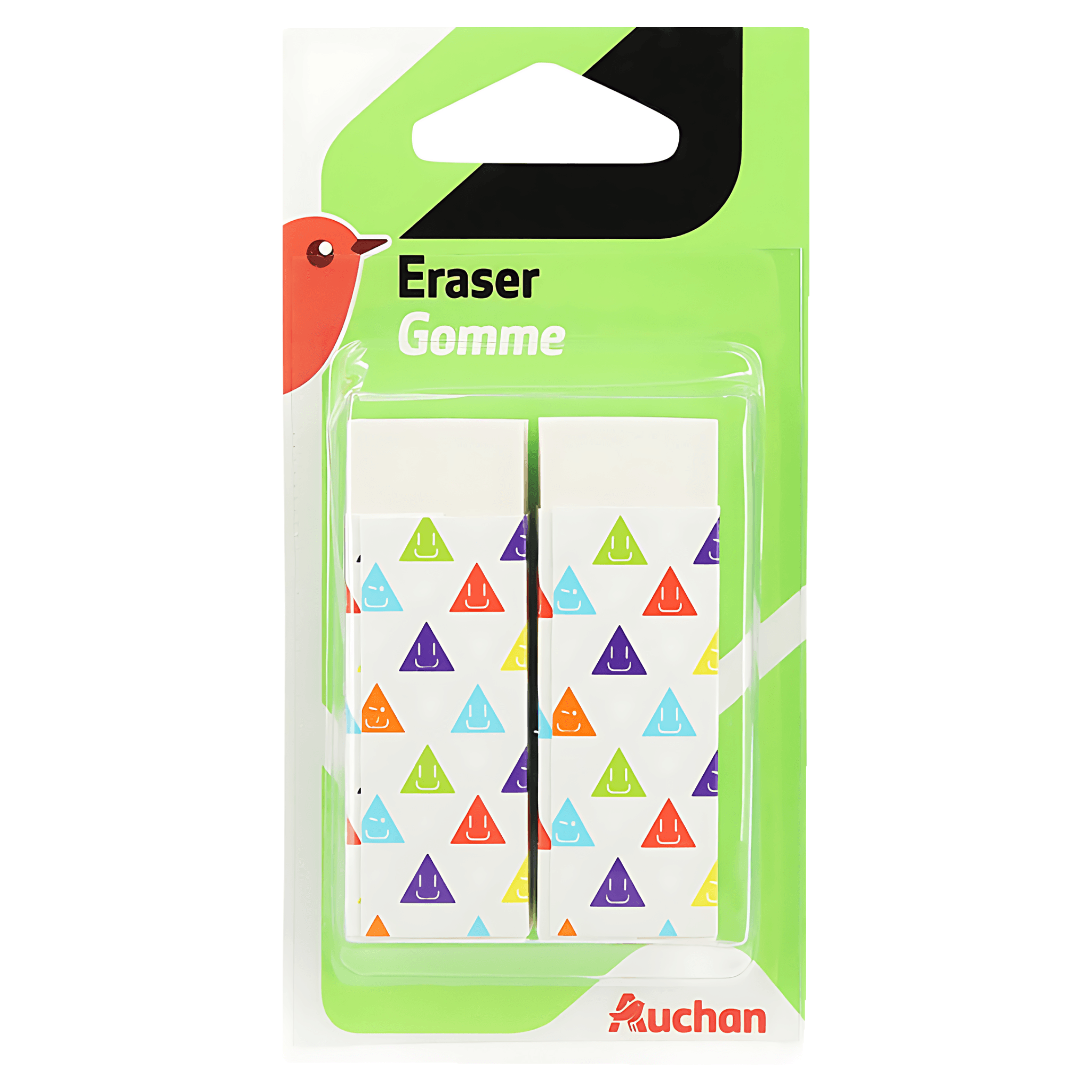 Radiera Auchan, din plastic, 2 bucati