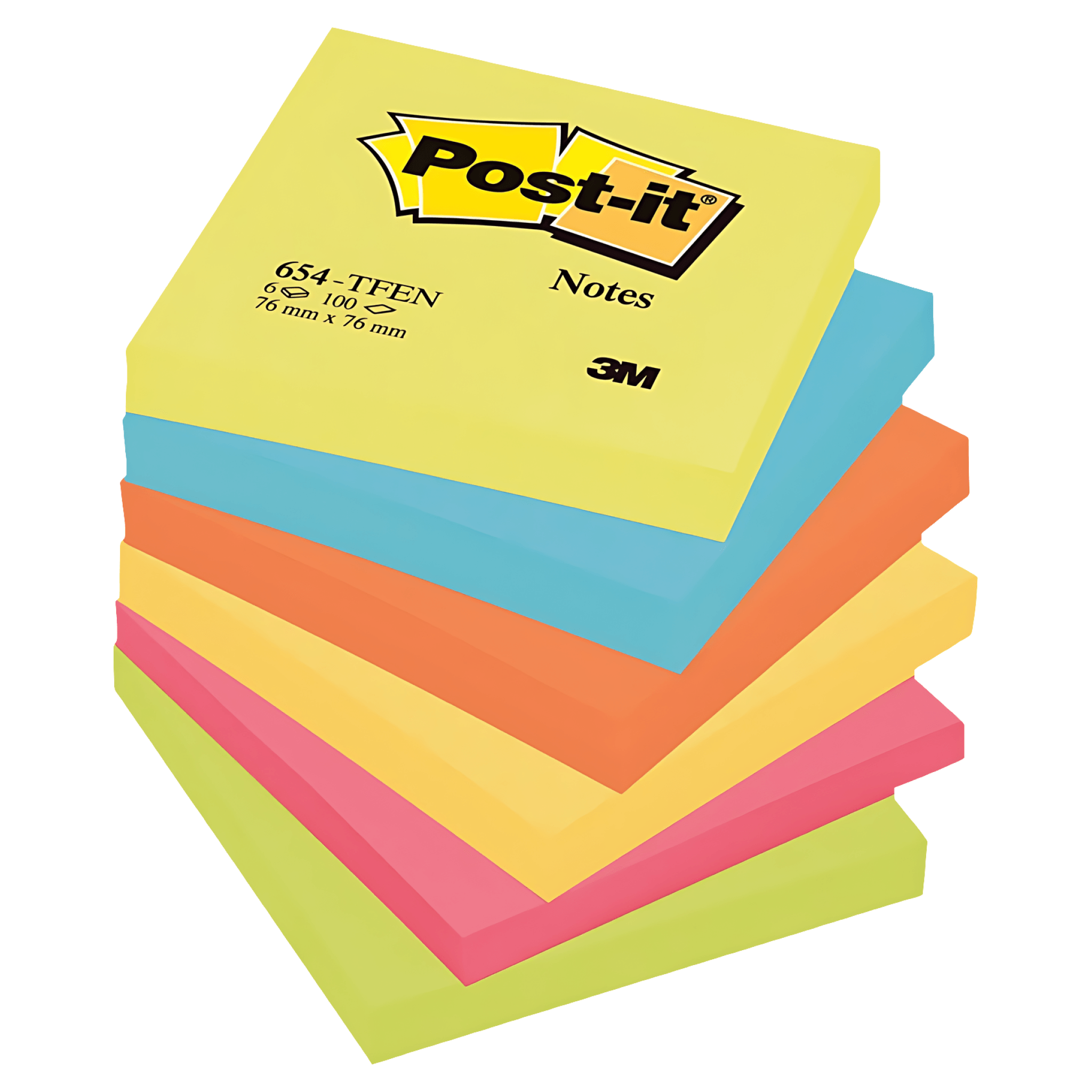 Notite adezive Post-it Neon, culori asortate, 100 de file