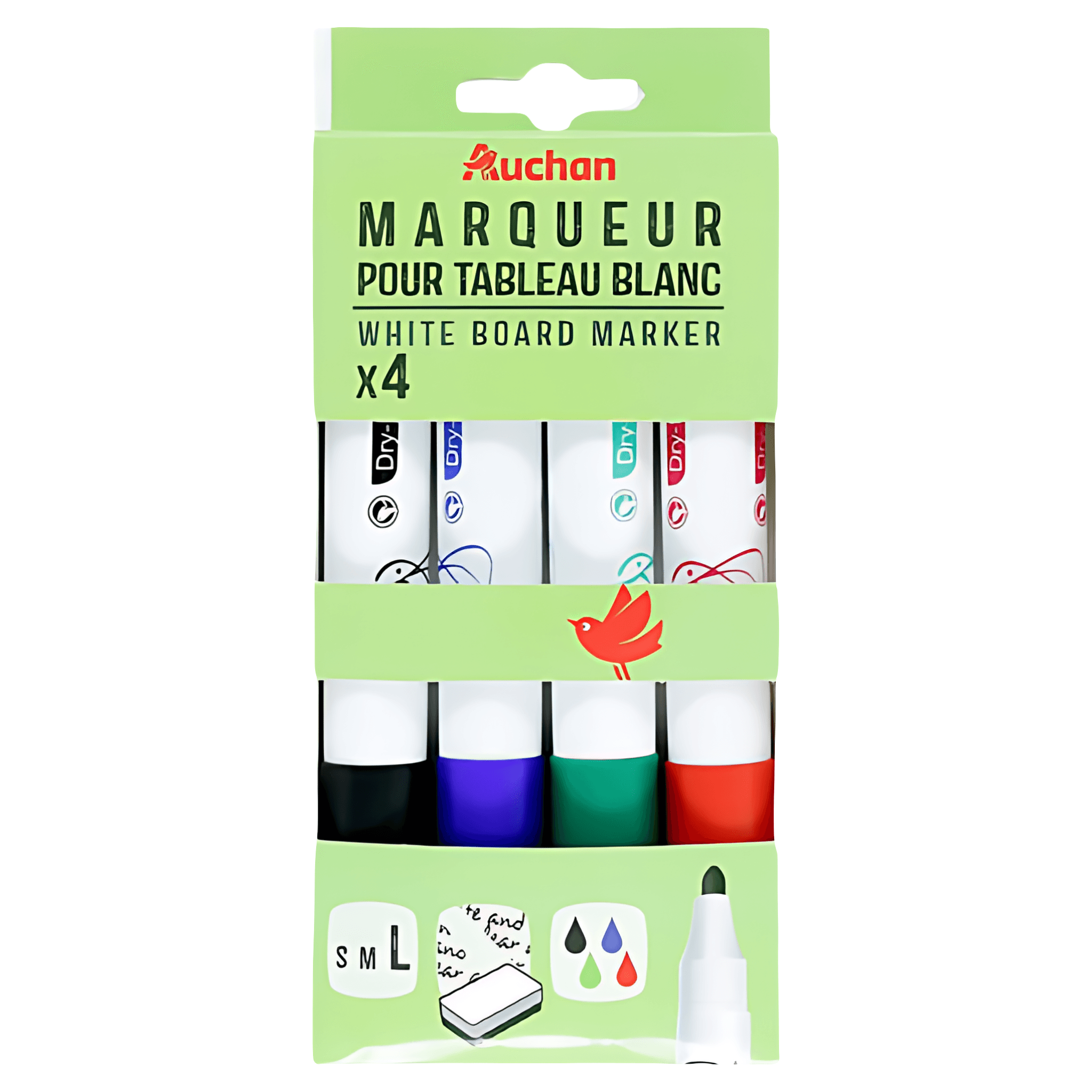 Markere permanente Auchan, set de 4 bucati, culori asortate