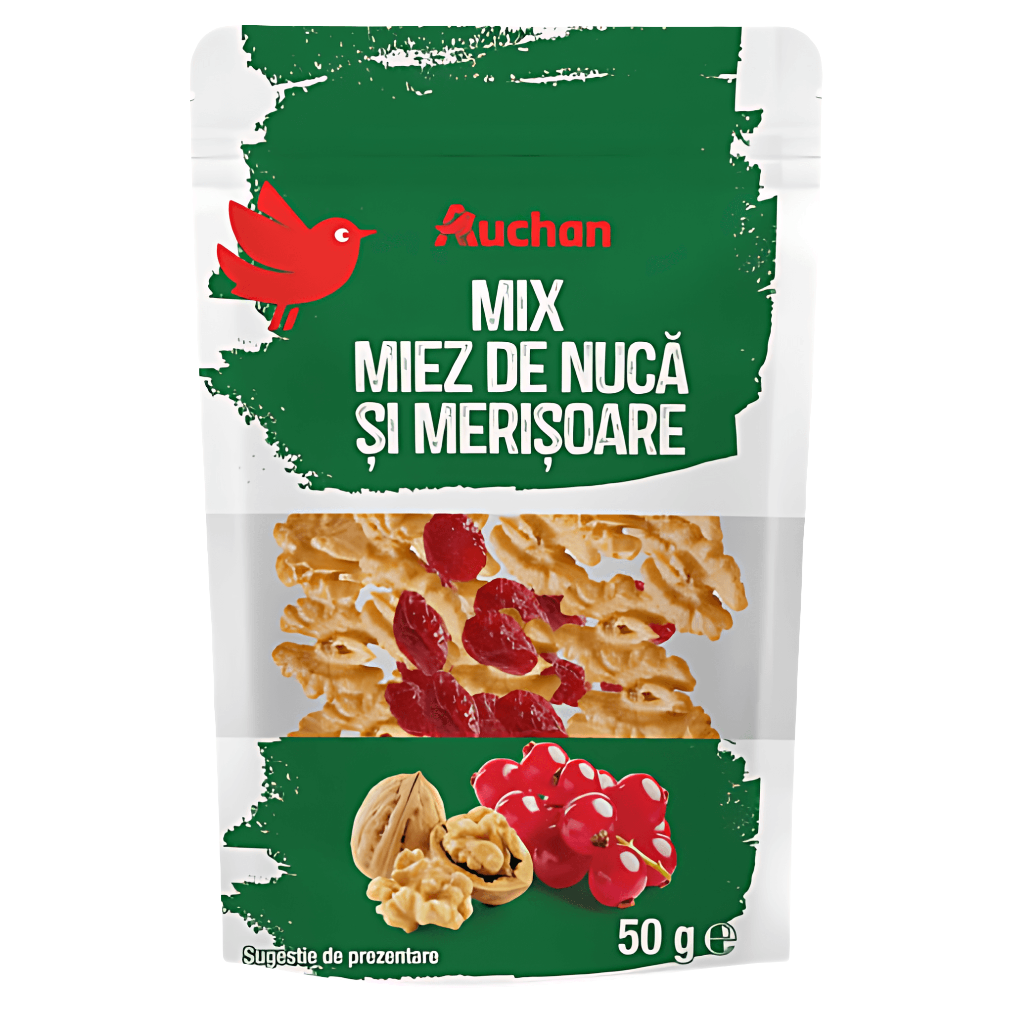 Mix de miez de nuca si merisoare Auchan, 50 g