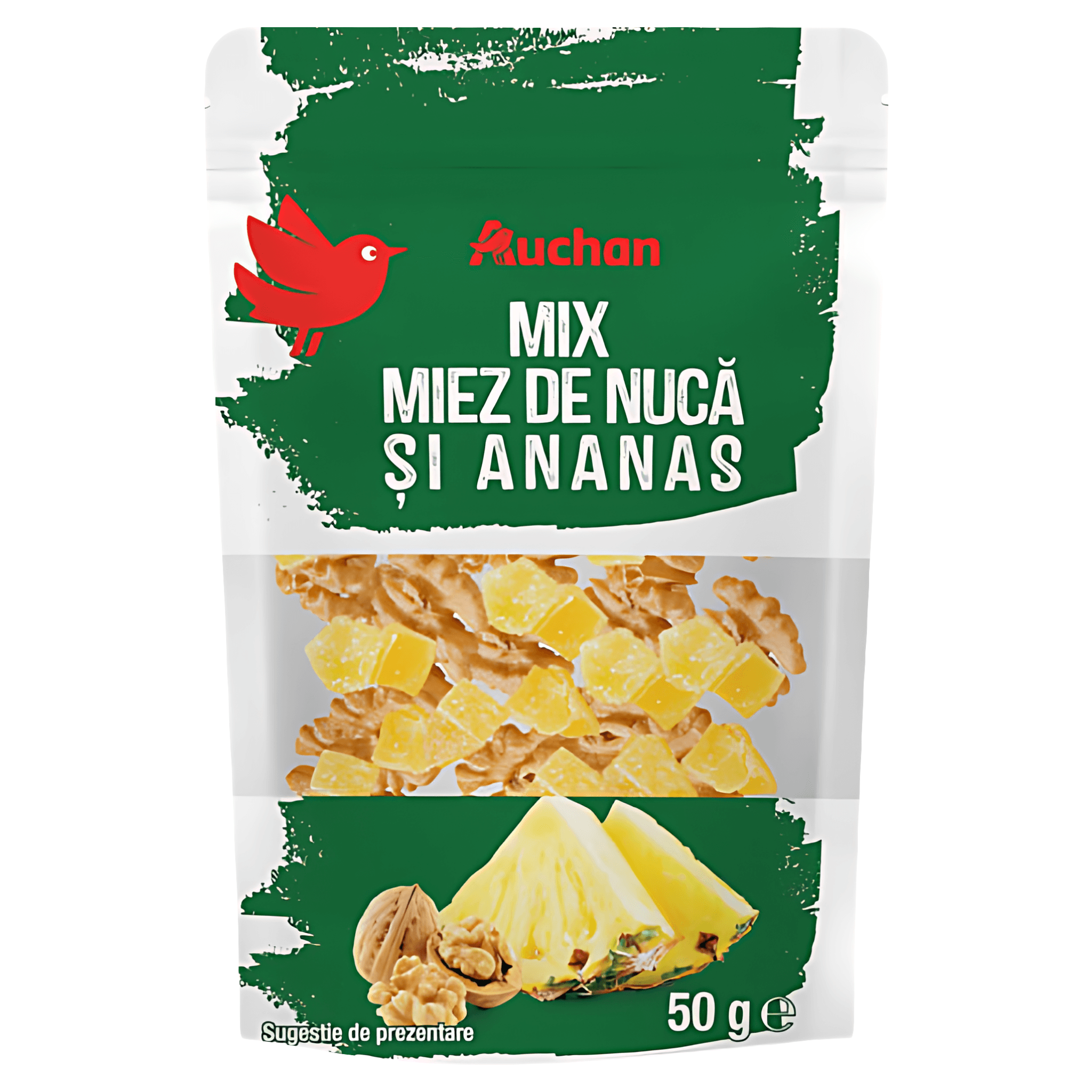 Mix de miez de nuca si ananas Auchan, 50 g