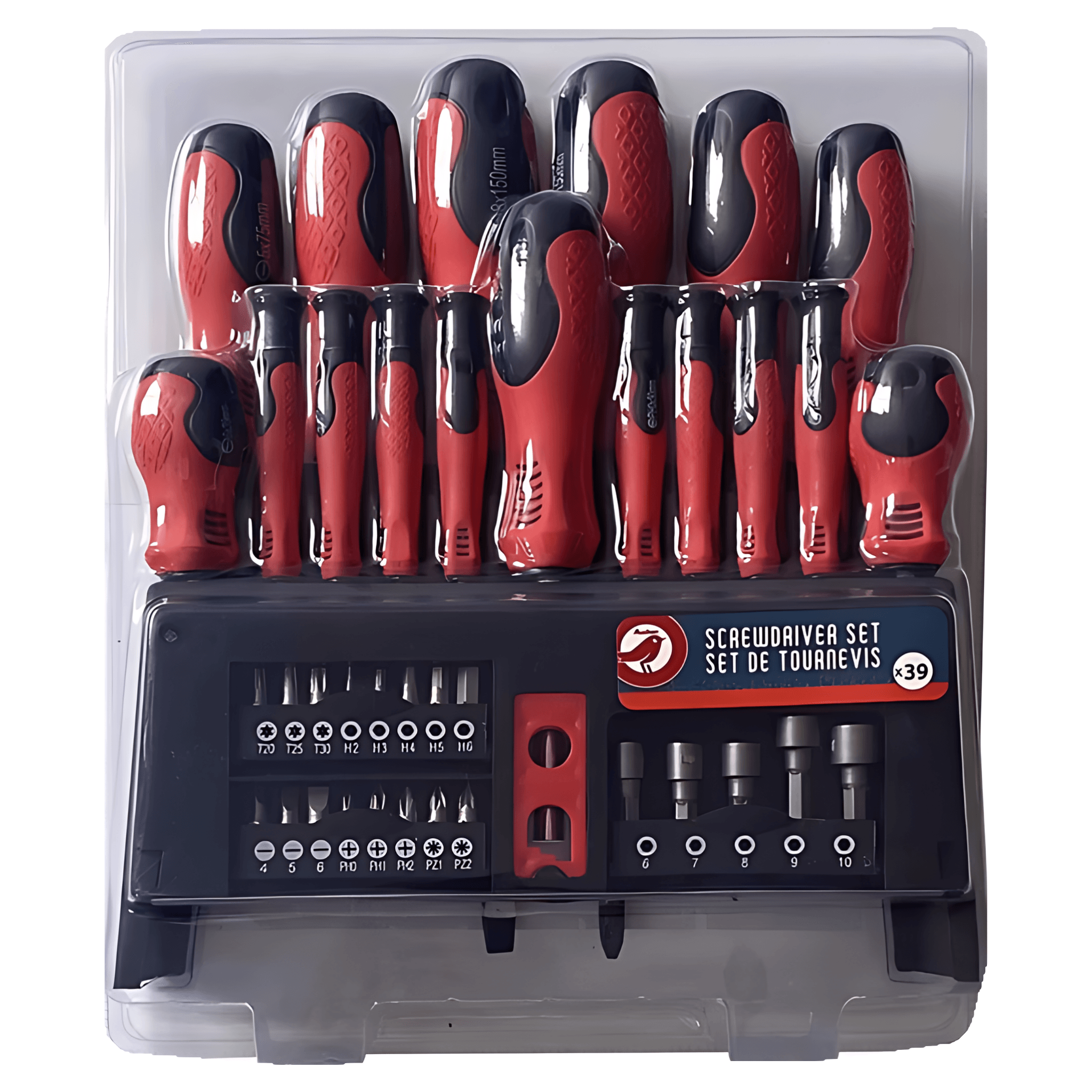 Set surubelnite si biti cu suport Auchan, 39 bucati
