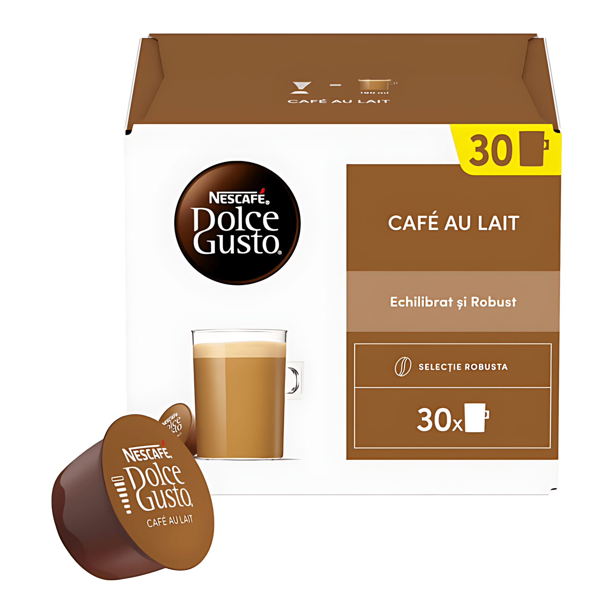 Capsule cafea Nescafe Cafe au Lait, compatibilitate Dolce Gusto, 30 capsule