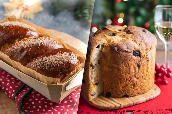 Felii de cozonac și panettone servite la masa de sărbători