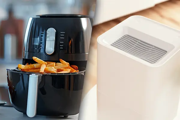 Dezumidificator modern și airfryer pentru bucătărie